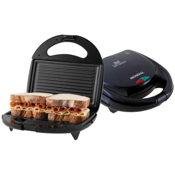 Sanduicheira Mondial Fast Grill S-12 Preta 750W - Antiaderente